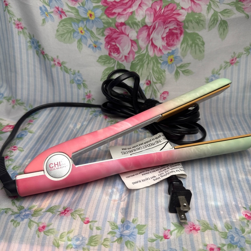 Chi For Ulta Beauty Pink/Green Hair Straighter, Tested, Works, Ceramic Plates